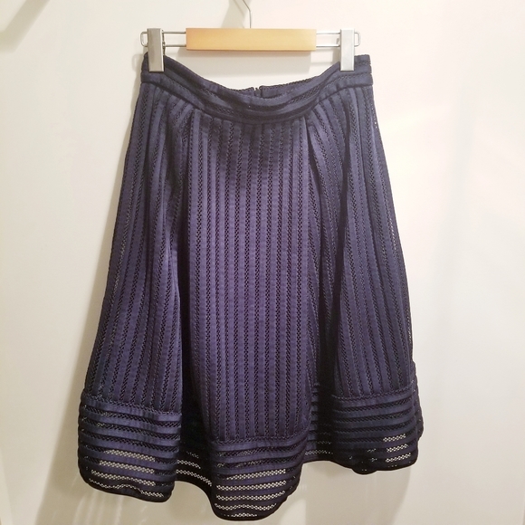 Faith and Joy | Navy Blue Bubble A-line Skirt - Picture 1 of 7